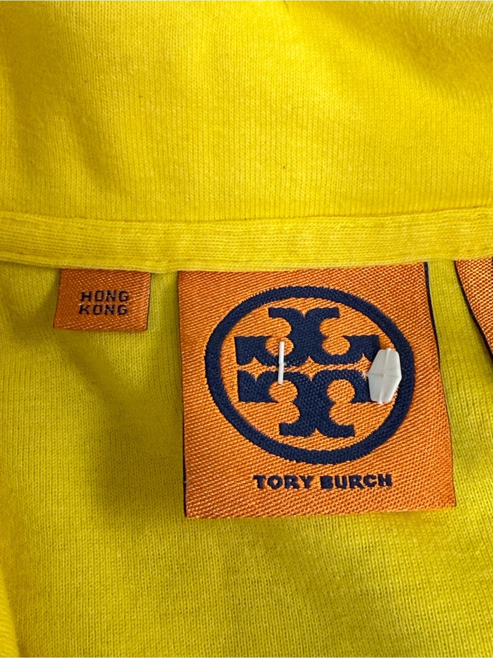 Tory Burch Yellow Button Polo Top Large Preppy Luxury Cotton Shirt - Picture 7 of 11